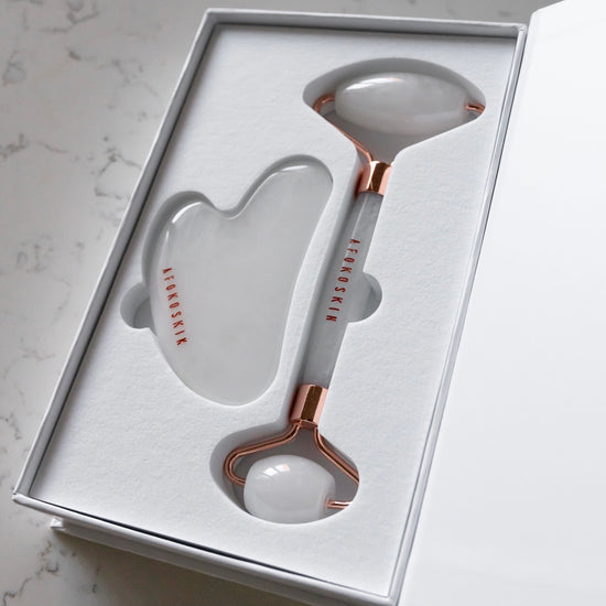 White Jade Roller & Gua Sha Kit - AFOKOSKIN